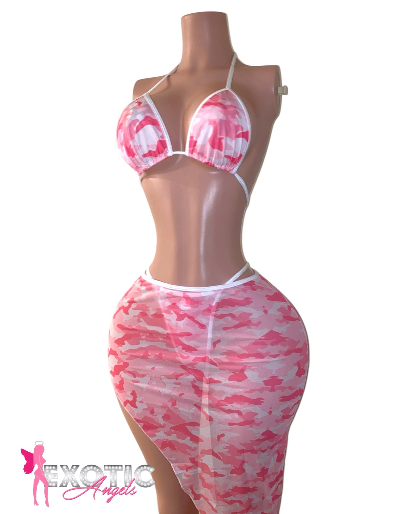 Baby Pink Camo 3 Piece Skirt Set