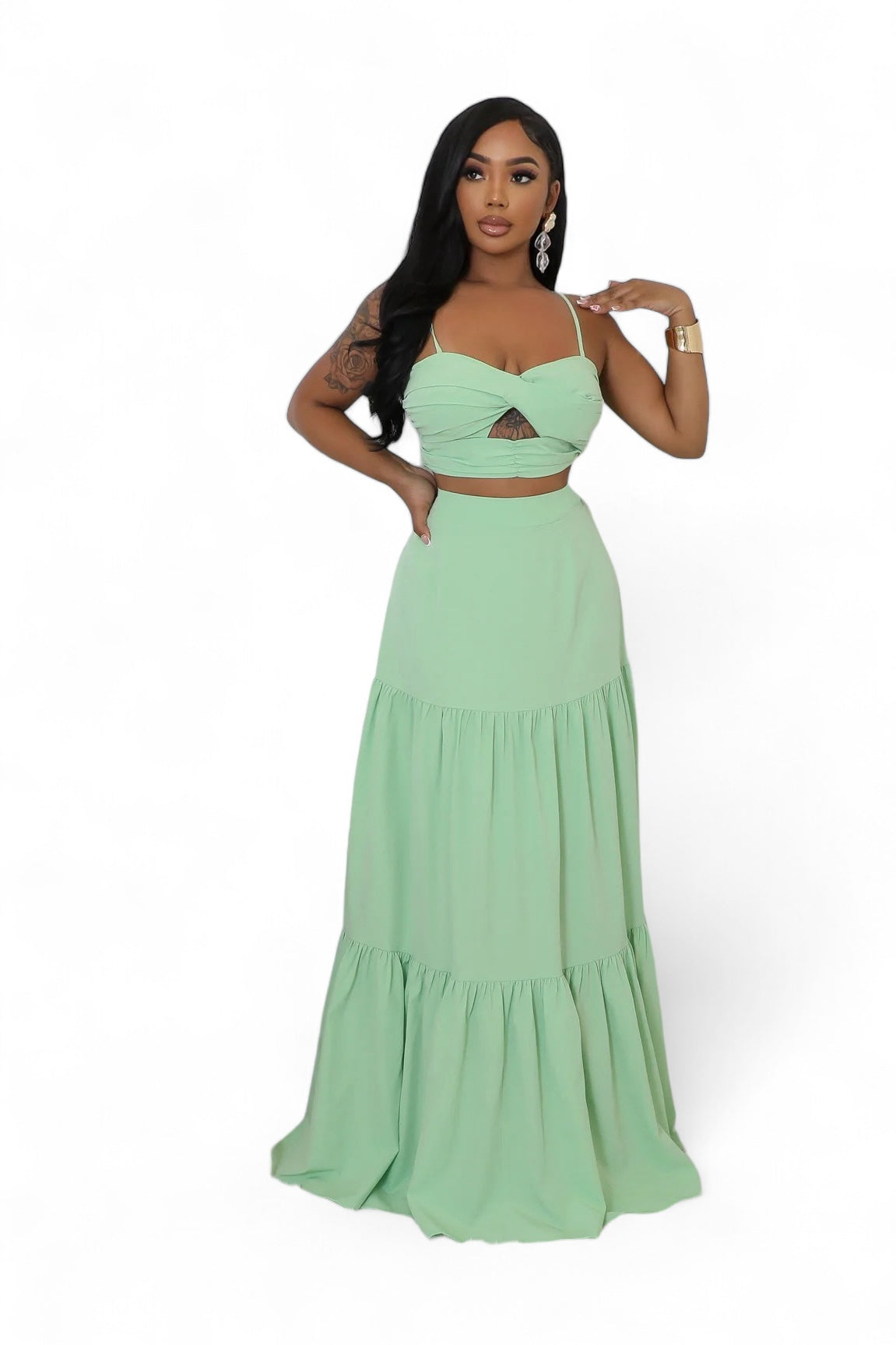 Two Piece Maxi Skirt Set