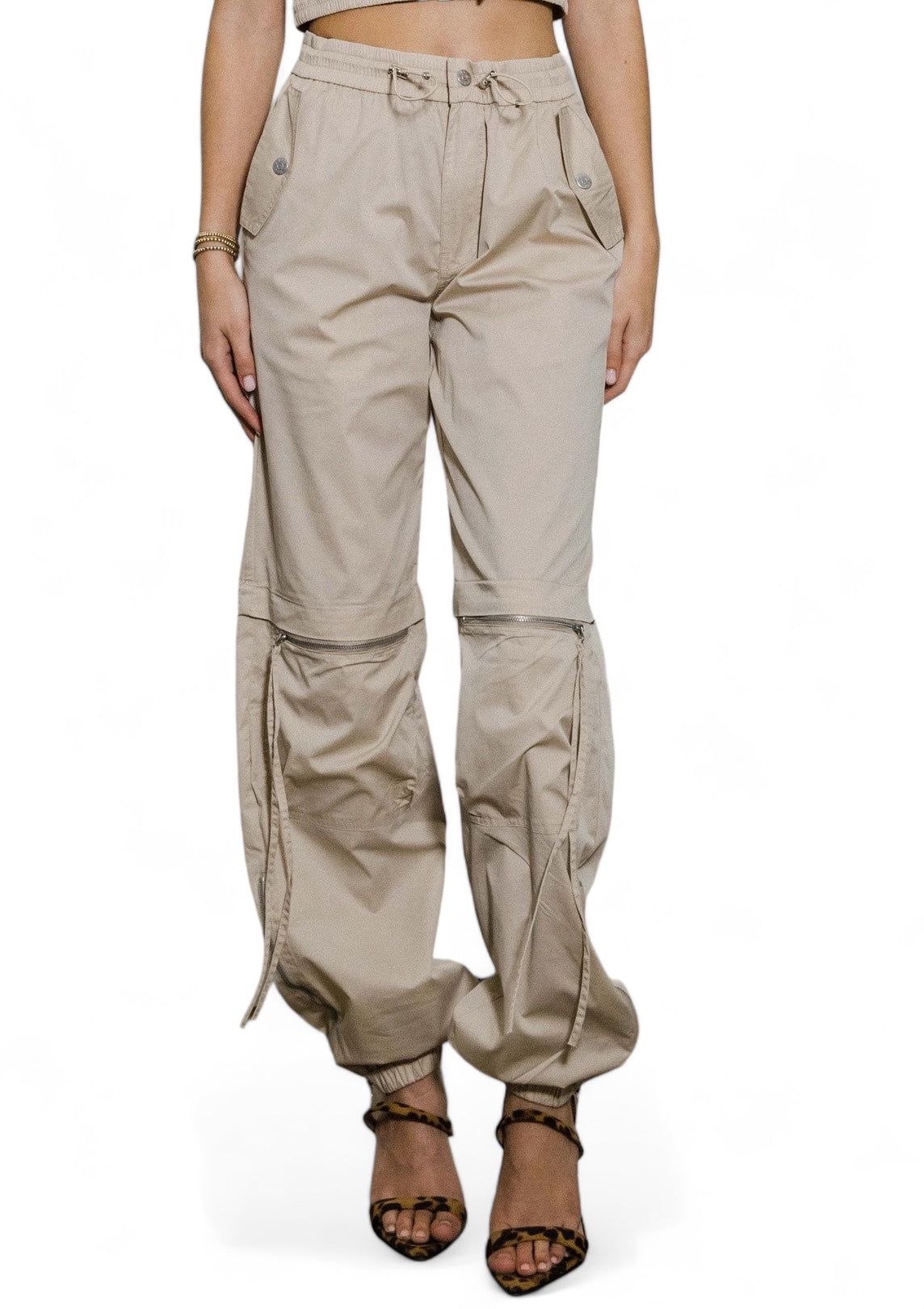 Elastic Waist Band Baggy Cargo Pants