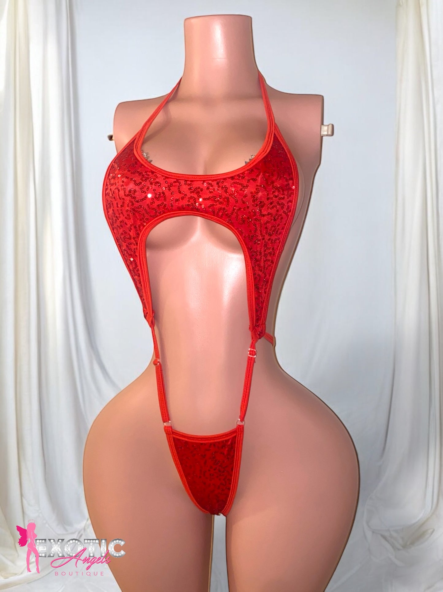 Siren Sequin Onesie - Red