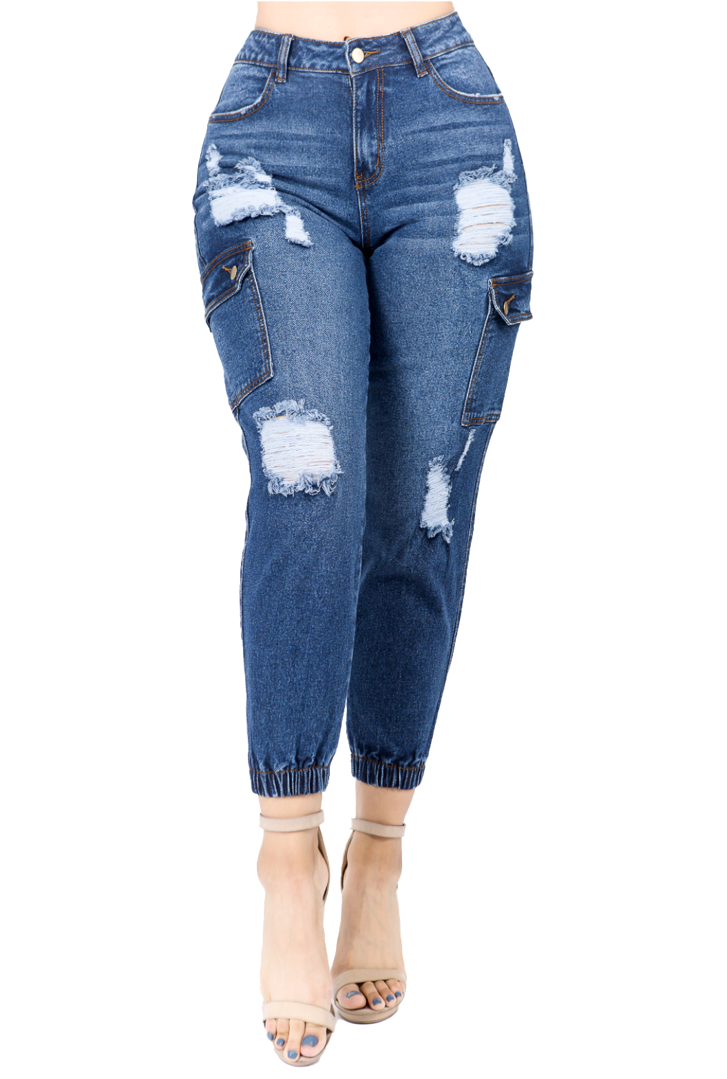 Distressed Cargo Joggers {26" Inseam}