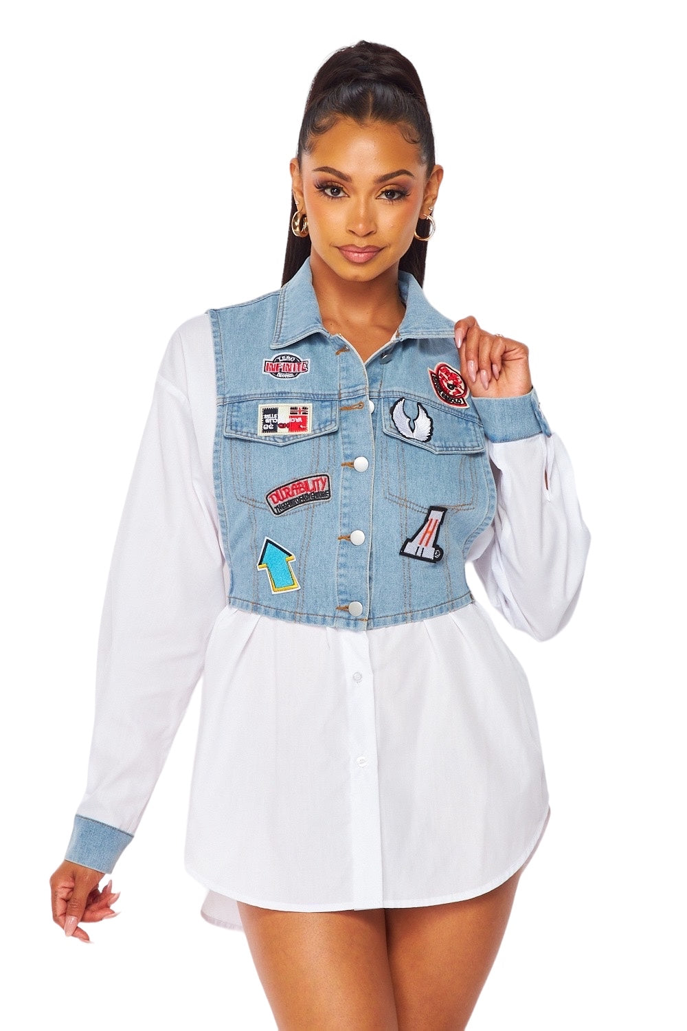 Denim Patch Button Up