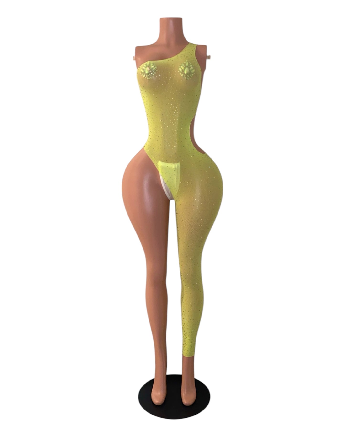 Crystal  Jumpsuit - Neon Yellow