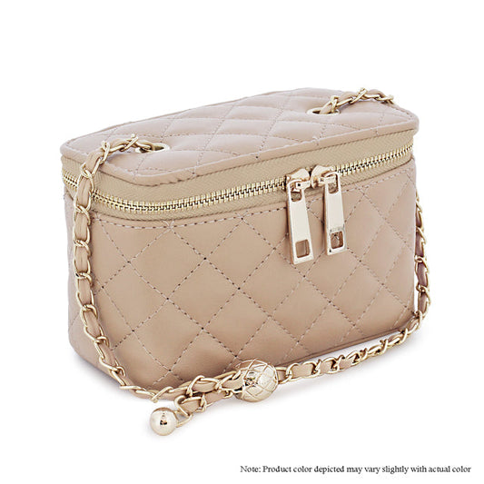 Quilted Shoulder Bag - Tan