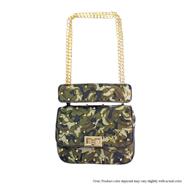 Camo Studded Crossbody Bag