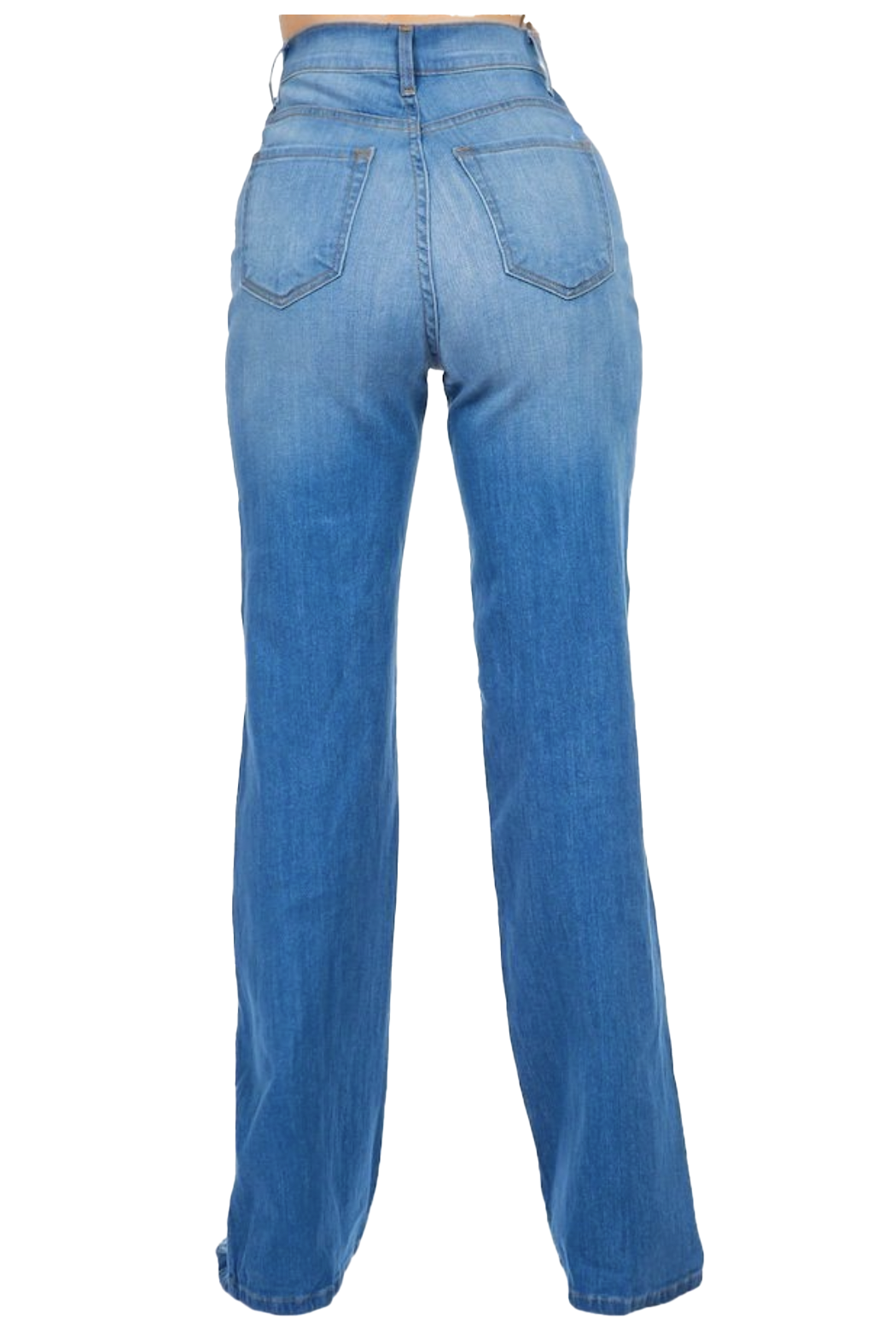 WL06- High Rise Wide Leg- Med Blue