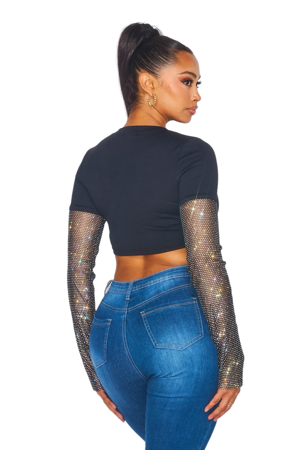 Jewel Sleeve Crop Top