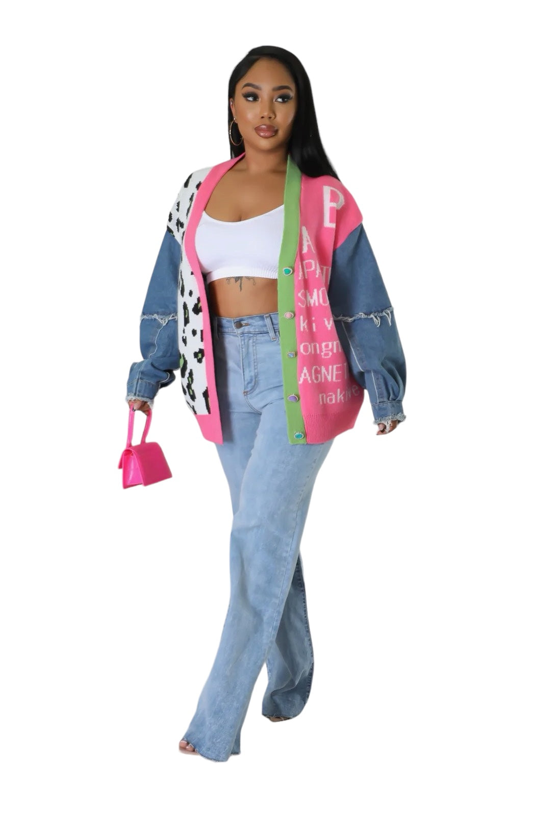 Denim Cardigan Sweater