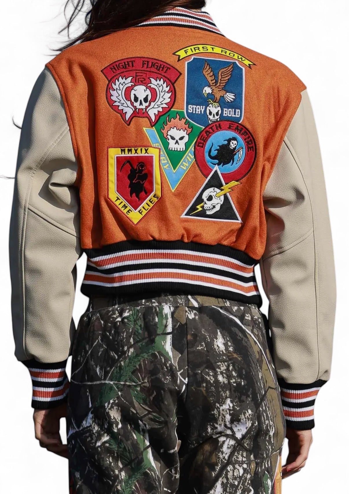 Logo Allover Varsity Jacket {Vegan Leather Sleeves}