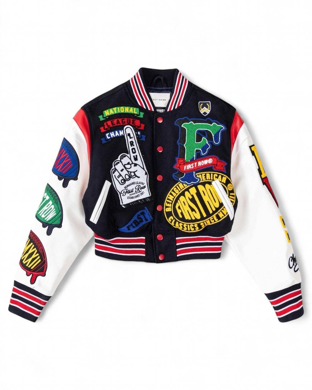 Championship Winner Cropped Varsity Jacket {Vegan Leather Sleeves}