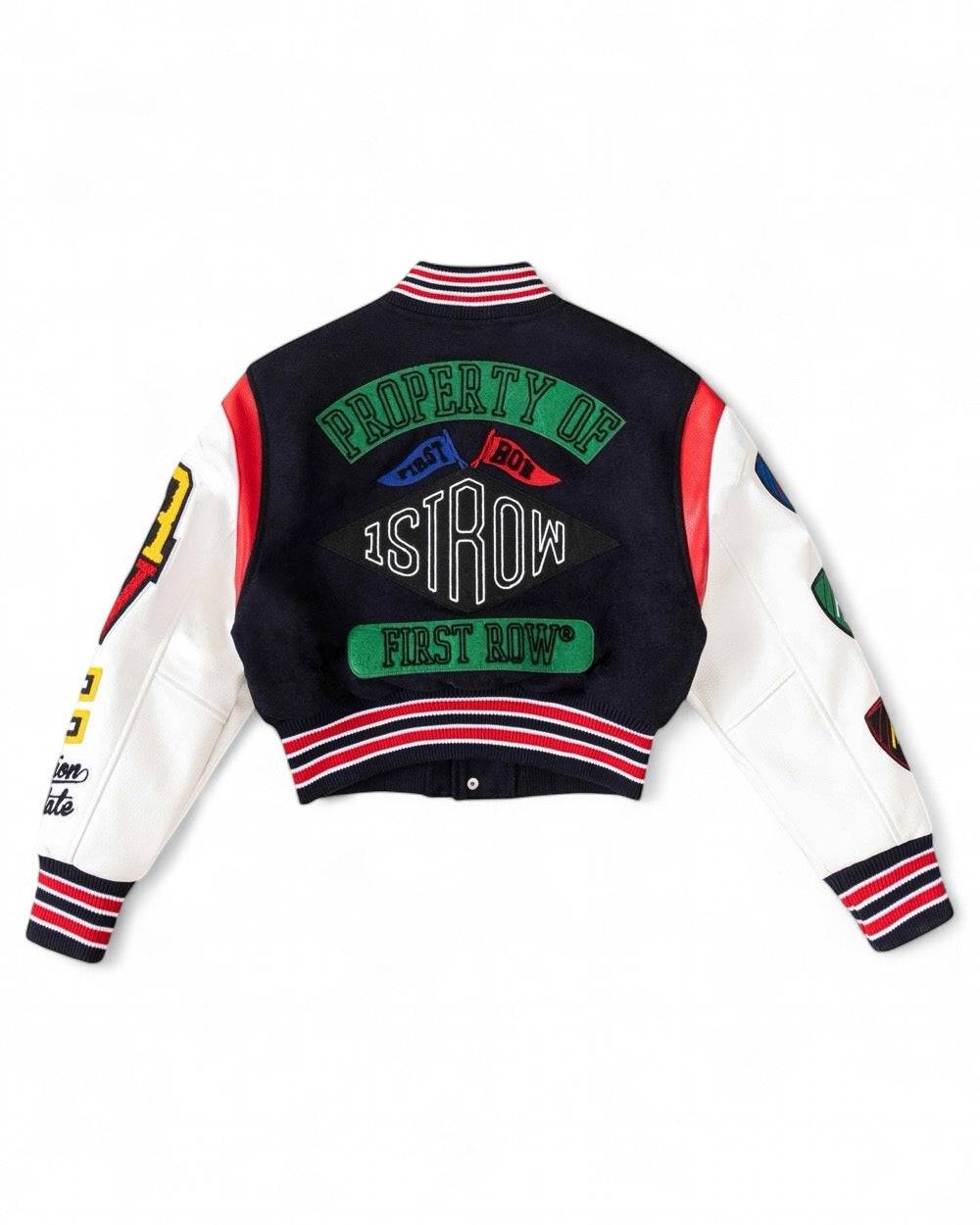 Championship Winner Cropped Varsity Jacket {Vegan Leather Sleeves}