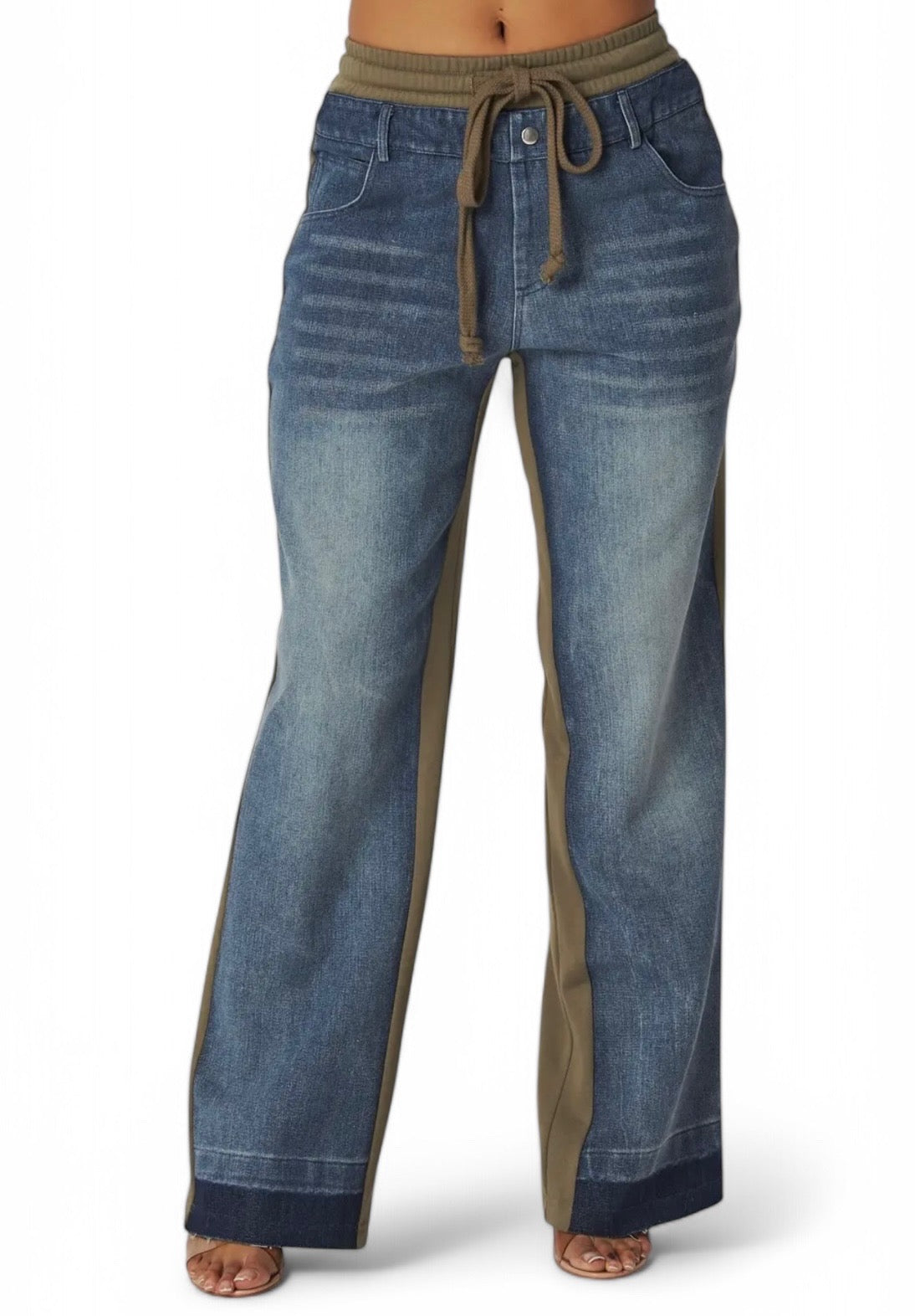 April Straight Leg Denim Jean Sweatpants