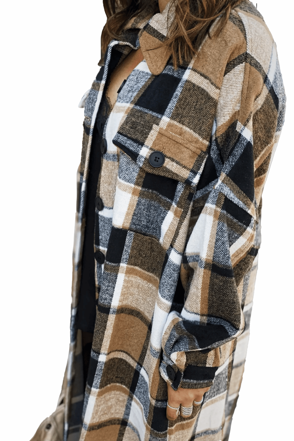 Long Plaid Flannel Shacket