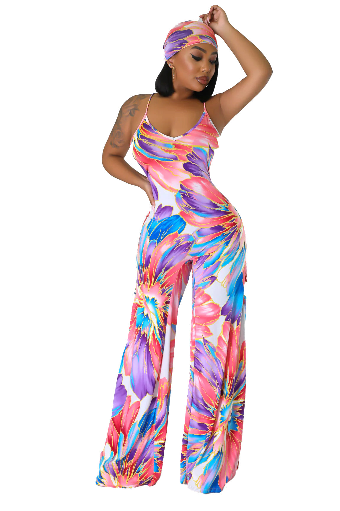 Multi Color Stretch Jumpsuit