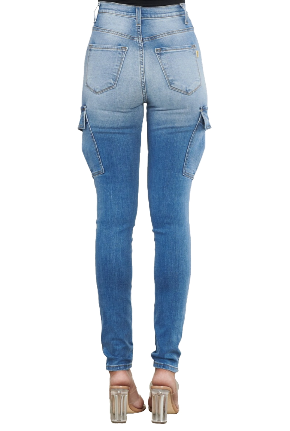 { P1604} Distressed Cargo Jeans