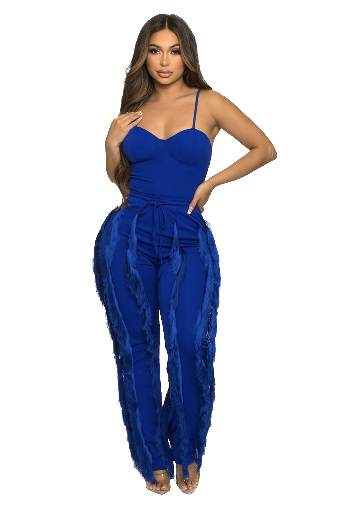 Two Piece Bodysuit &  Tassel Pants Set {has very good stretch}