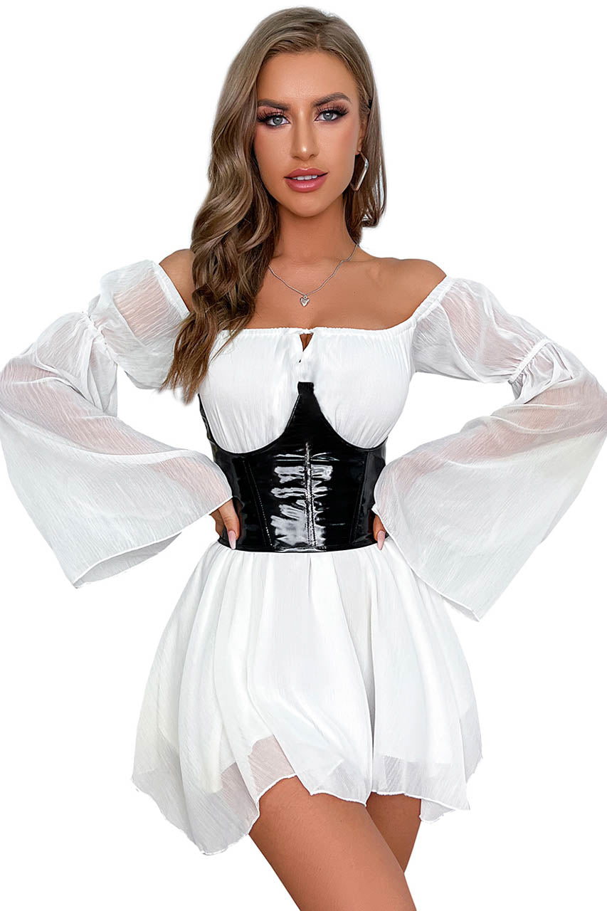 Plus Size Black Vinyl Waist Cincher