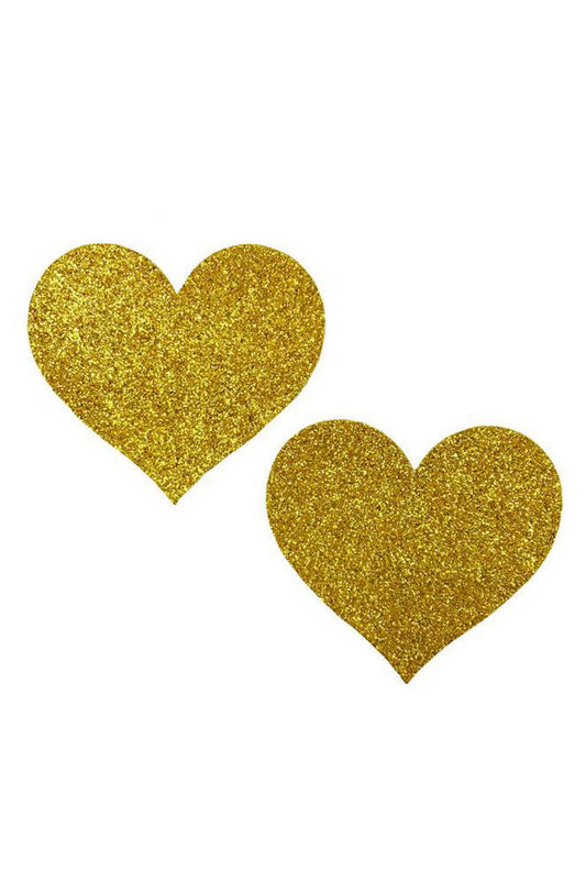 Gold Glitter Heart Pasties