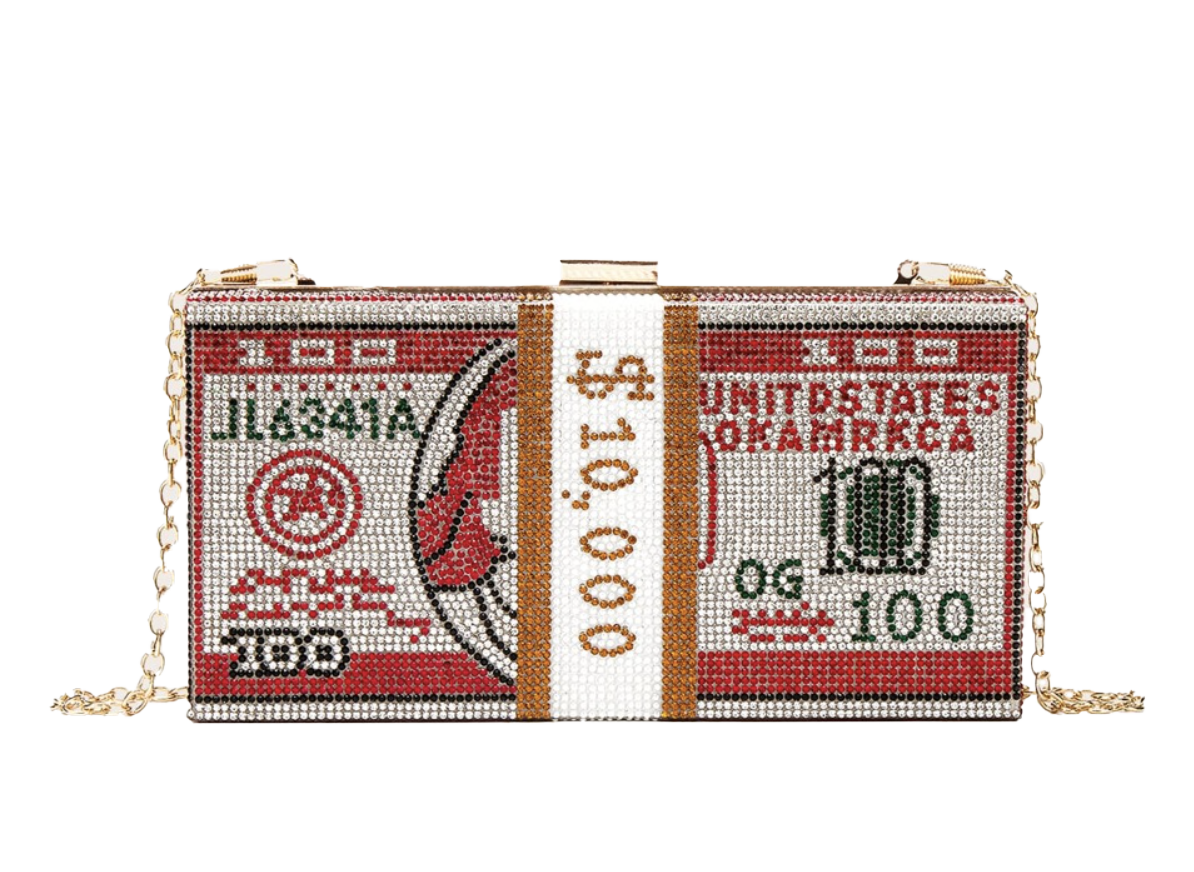 Bling Money Bag Clutch -Red