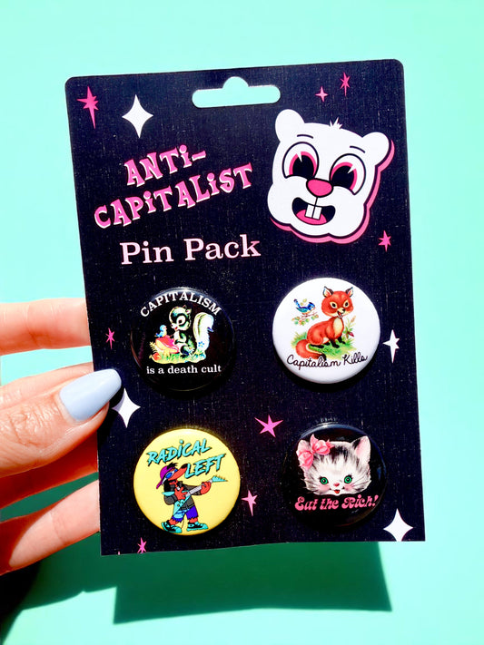 Anti-Capitalist Pin Pack – Button Set (Set of 4)