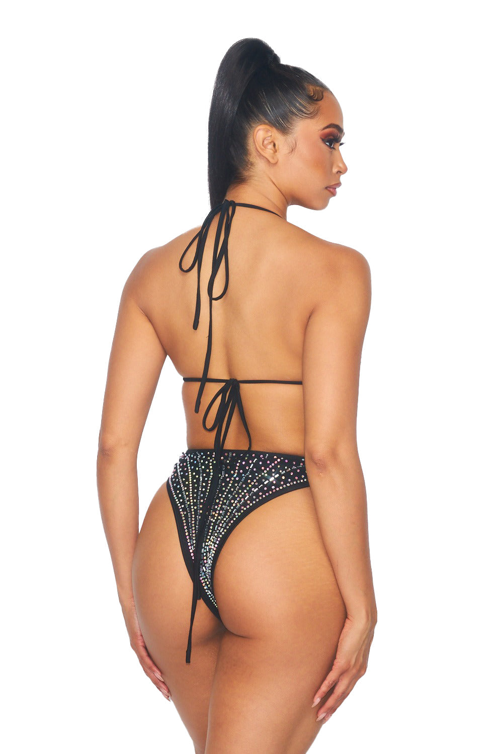 Beaded Halter Bodysuit