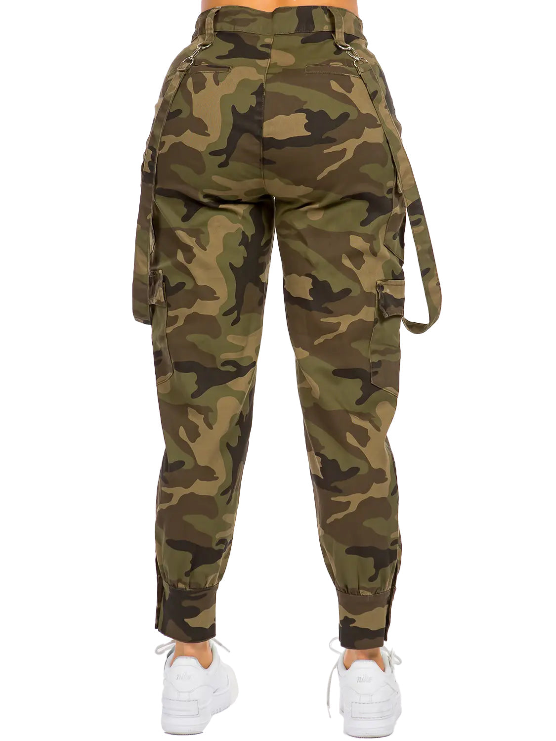 High Waist Cargo Pants w Suspenders