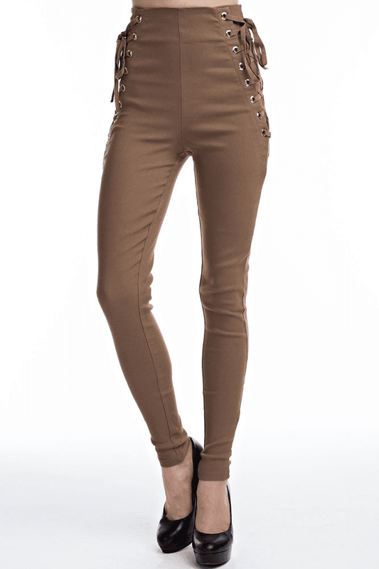 Laced Up Slim Fit Pants