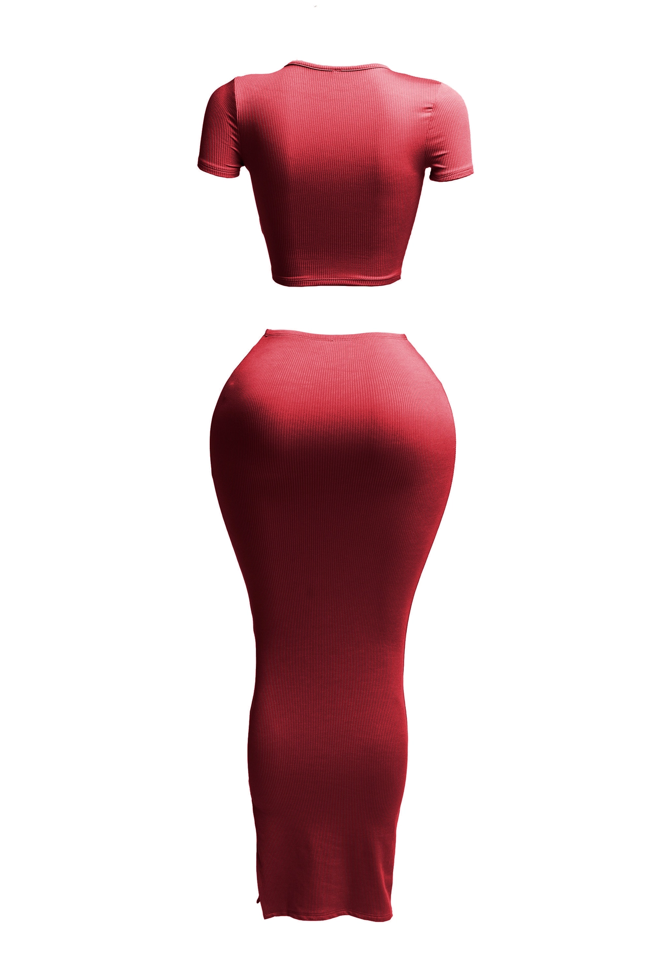 Short Sleeve Crop Top & Long Skirt Set