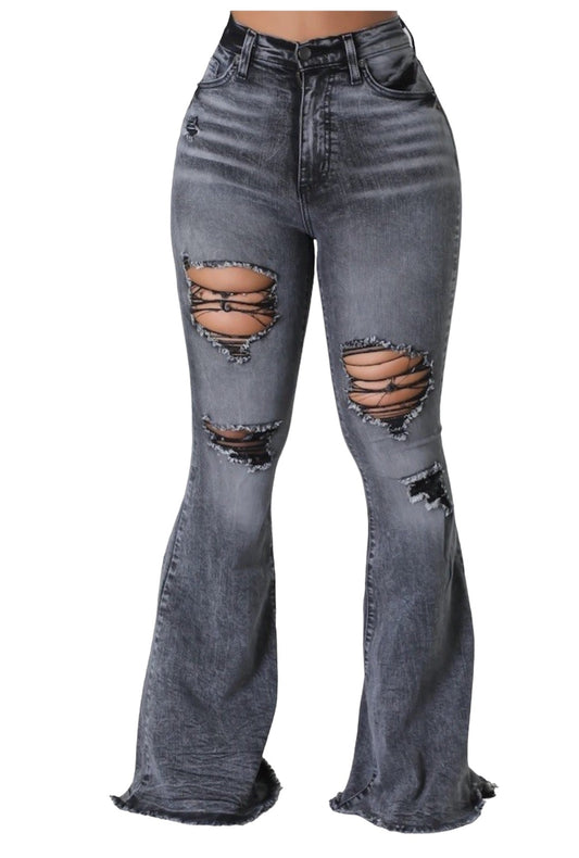 Heather Bell Bottom Jeans