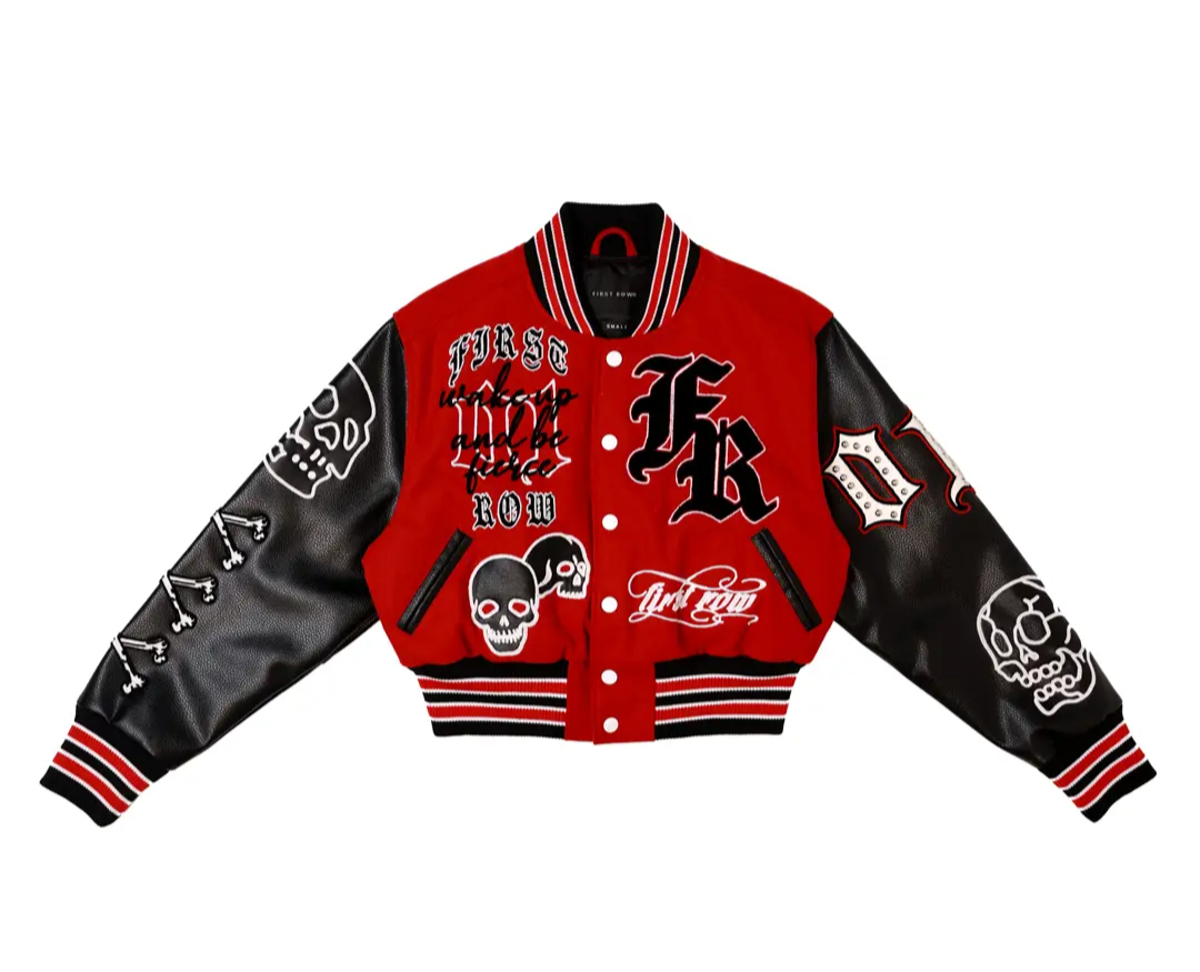 Wake Up and Be Fierce Varsity Jacket {Vegan Leather Sleeves}