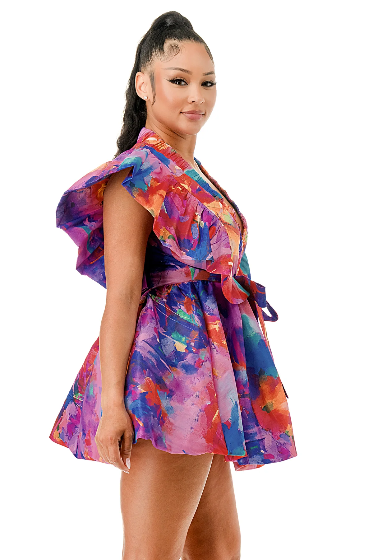Multicolor Wrap Dress