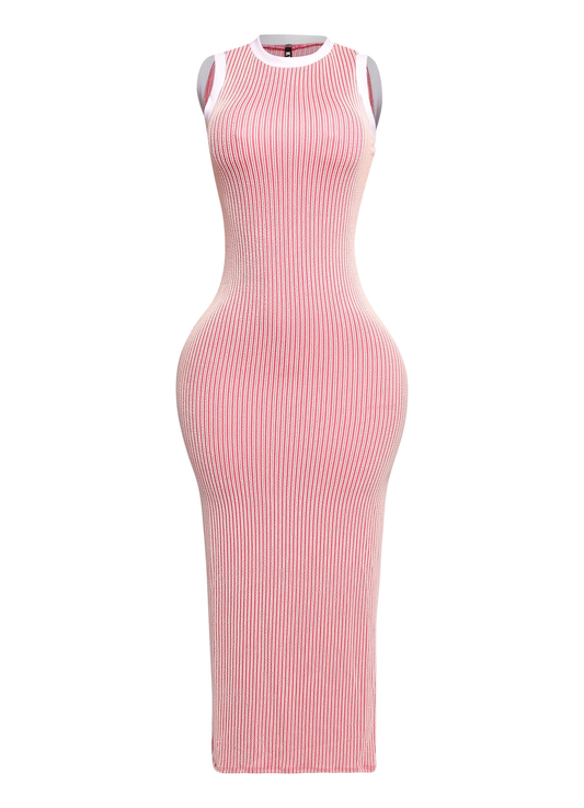 Sleeveless Bodycon Maxi Dress - Hot Pink