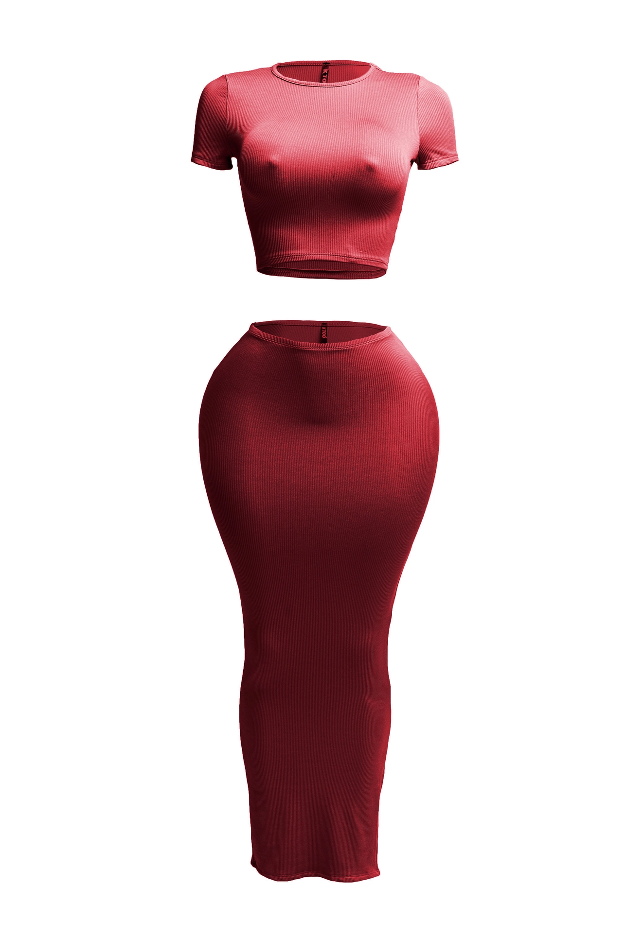 Short Sleeve Crop Top & Long Skirt Set