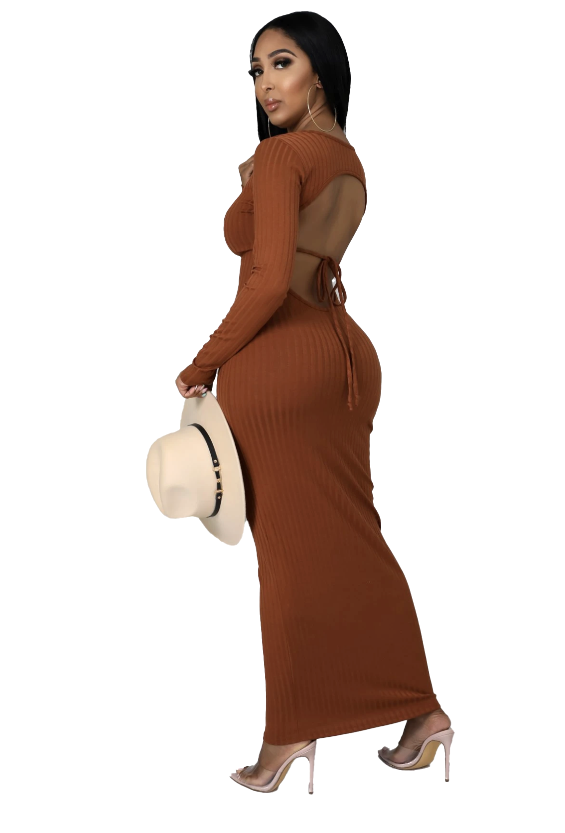 Maxi Ribbed Back Out Dress