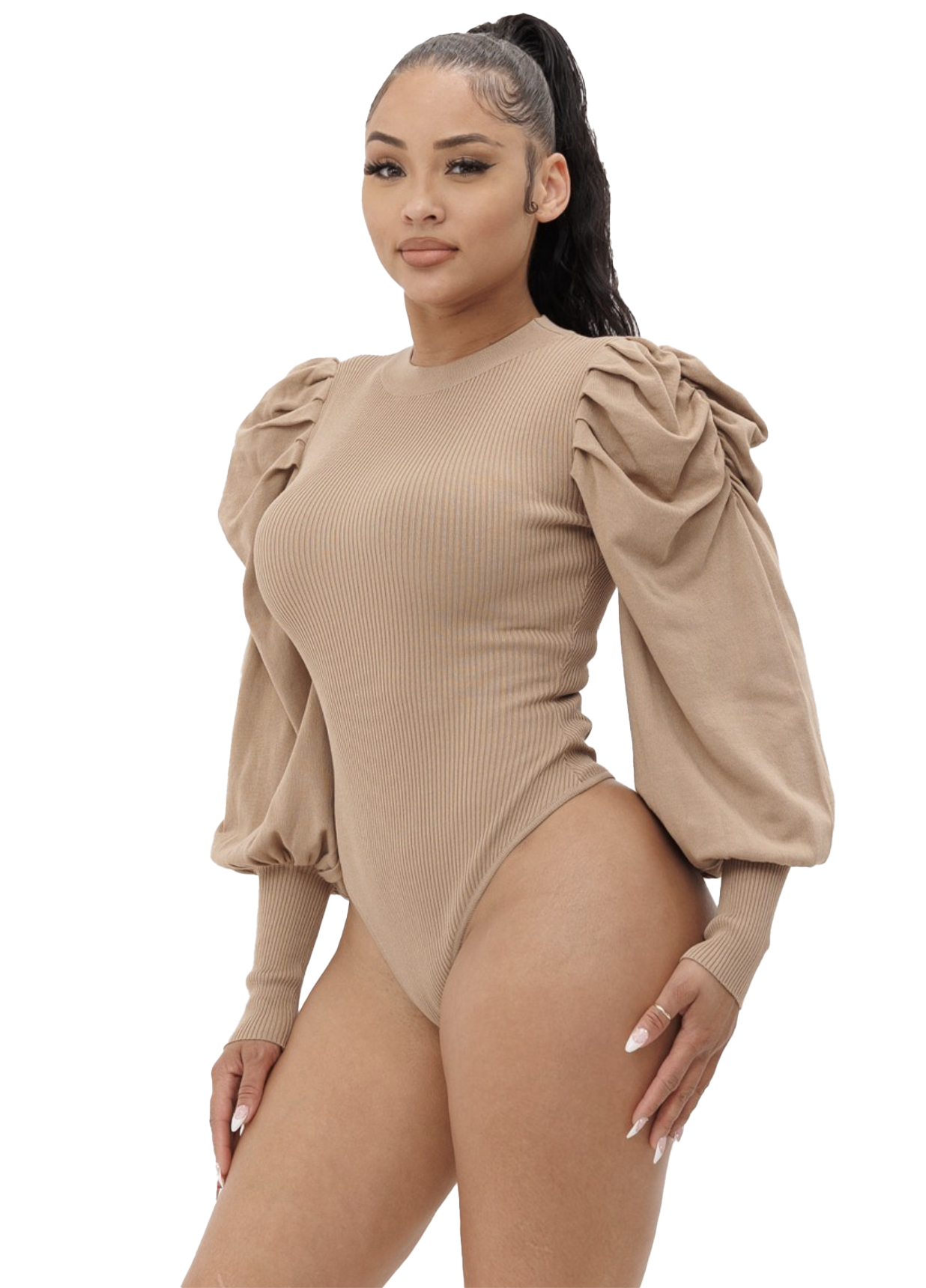 Puff Sleeve Knit Bodysuit
