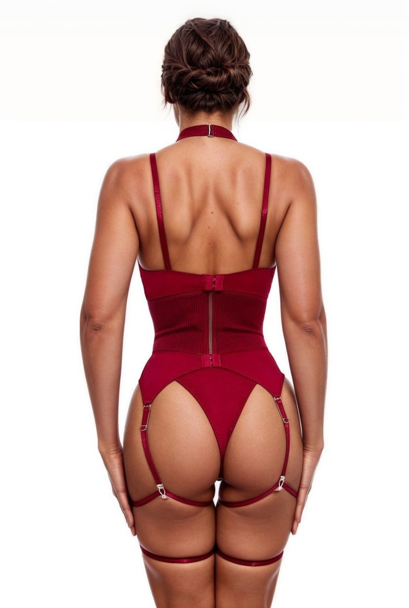 Bow Bra and Garterbelt Set