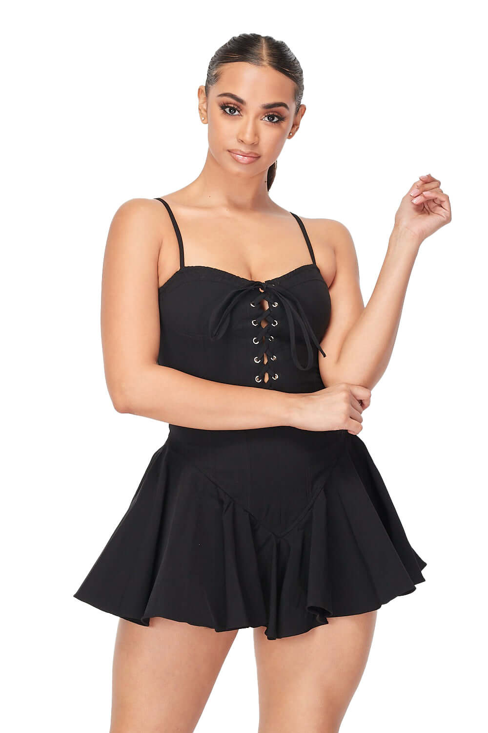 Laced Up Romper