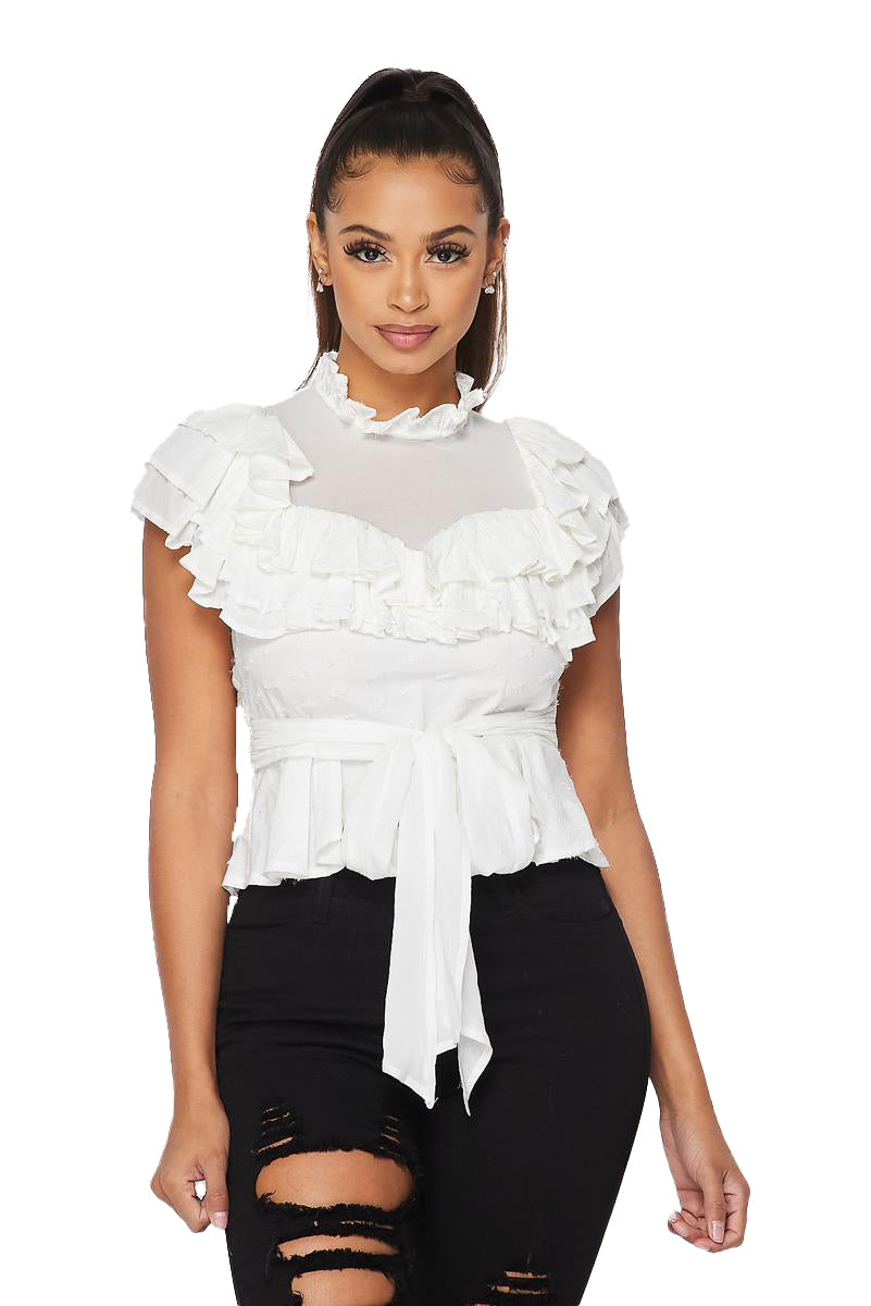 Ruffle Belted Top
