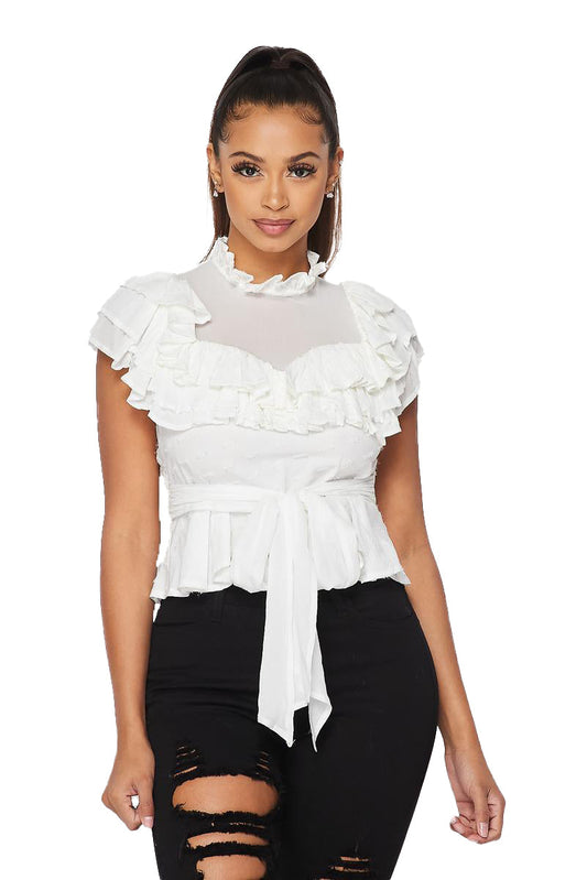 Ruffle Belted Top