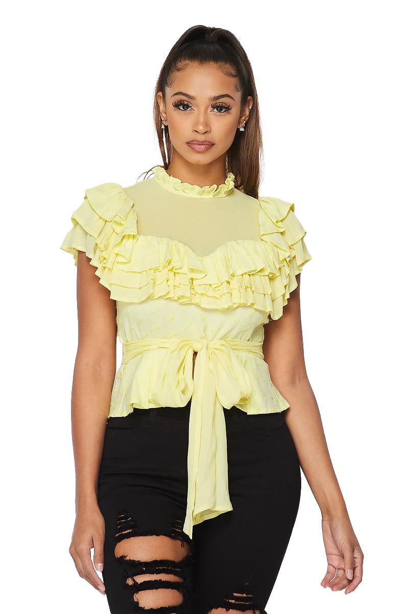 Ruffle Belted Top