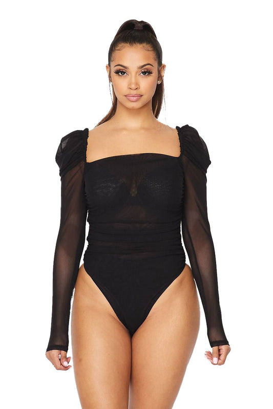 Long Sleeve See Thru Bodysuit