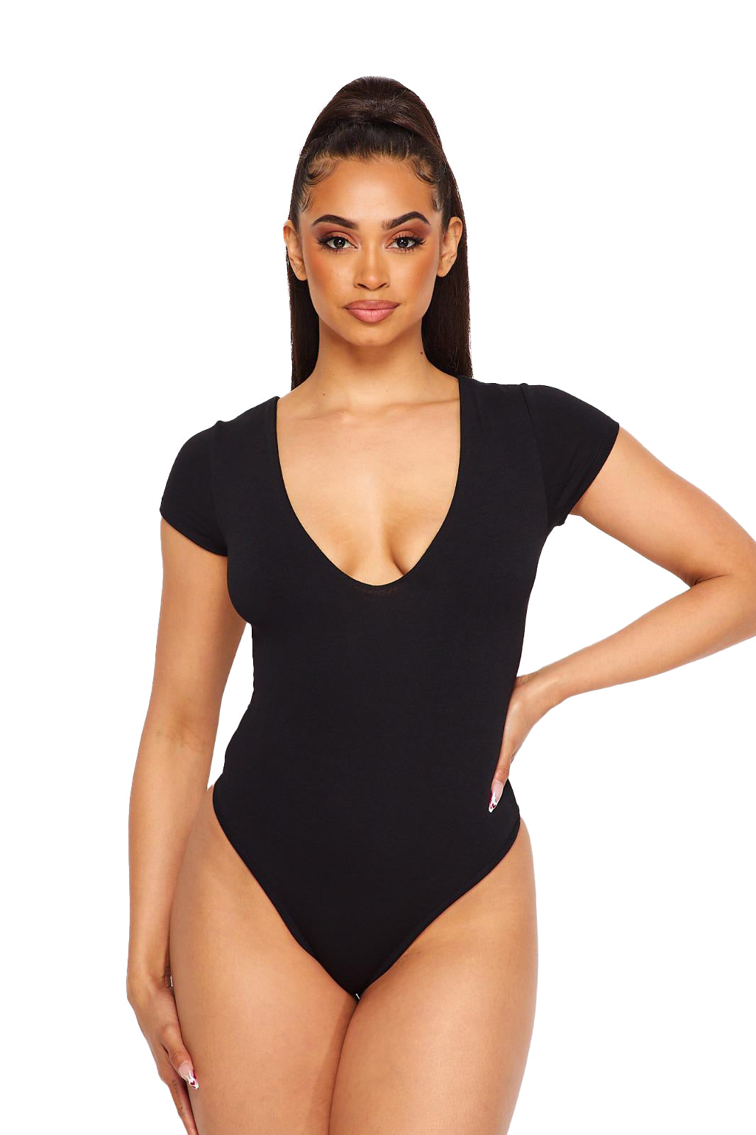 V-Neck Cape Sleeve Bodysuit