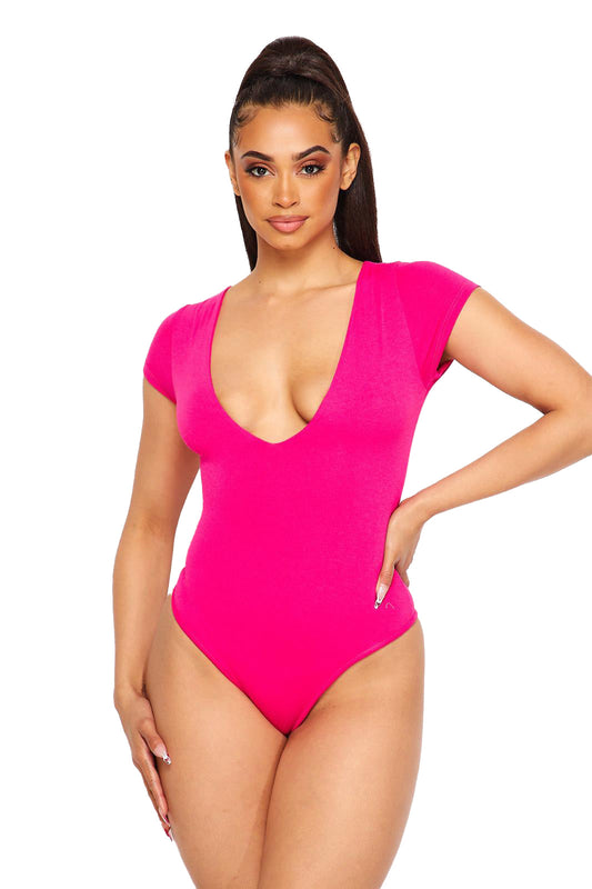 V-Neck Cape Sleeve Bodysuit
